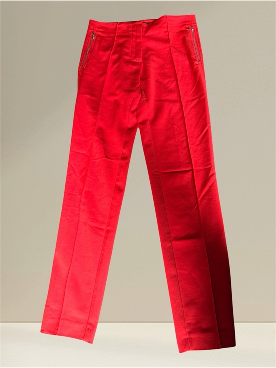 Zara Pants - Zara pants, bright coral red, side zip and back pockets, straight leg, Sz Small